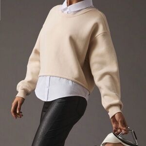 Anthropologie MAEVE Sweatshirt with White Collar